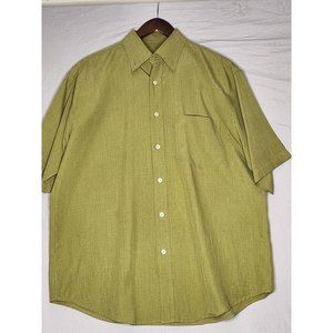 Bugatchi Uomo Short Sleeve Shirt Pea Green Men M‎